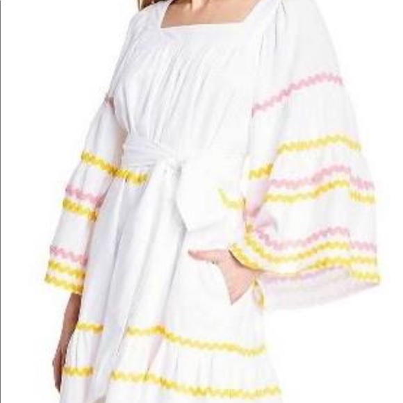 - White Multi print dress with flared arms - Picture 5 of 7